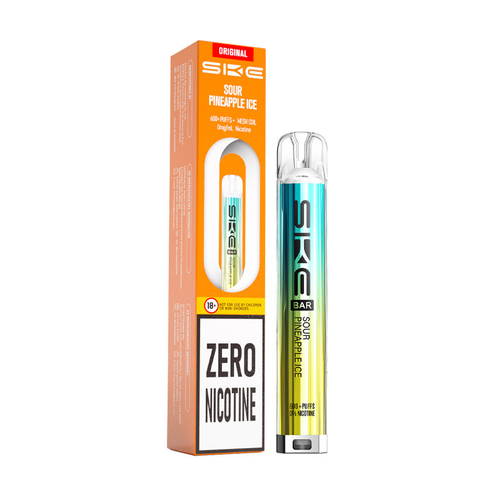 Sour Pineapple Ice SKE Bar 600 0mg Prefilled Pod Kit and Box