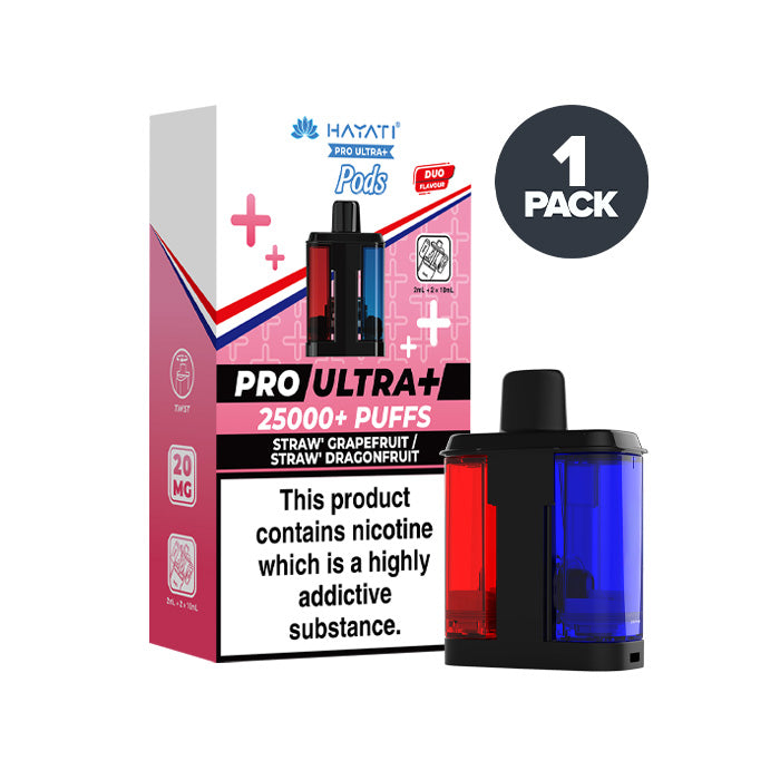 Straw' Grapefruit/Straw'Dragonfruit Hayati Pro Ultra Plus Prefilled Pod and Box
