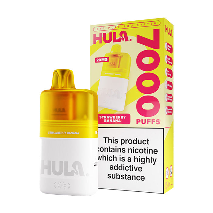 Strawberry BananaHula 7000 Prefilled Pod Kit and Box