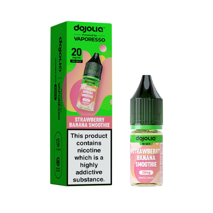 Strawberry Banana Smoothie Vaporesso Dojoliq 10ml Nic Salt E-Liquid and Box