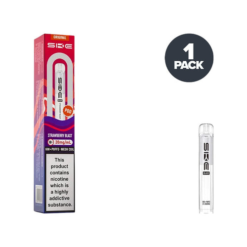 Strawberry Blast SKE Bar 600 Prefilled Pod and Box