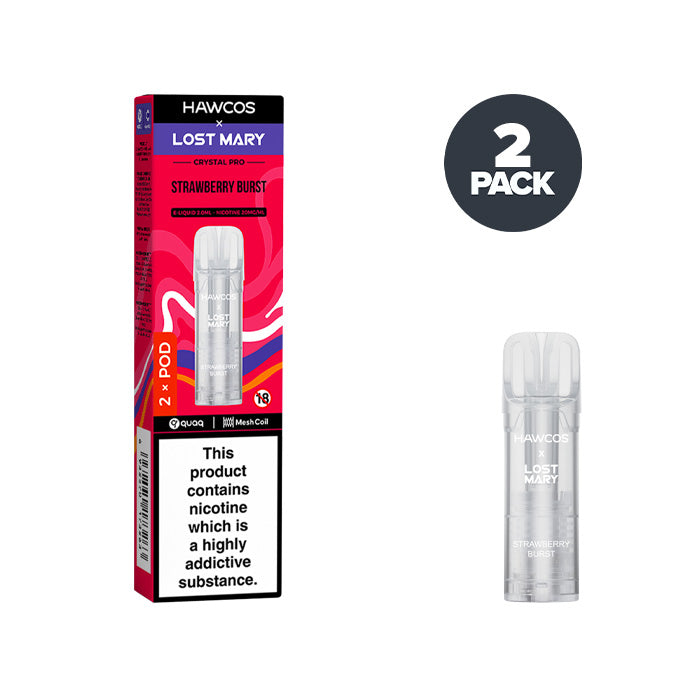 Strawberry Burst X Lost Mary Crystal Pro Prefilled Pod and Box