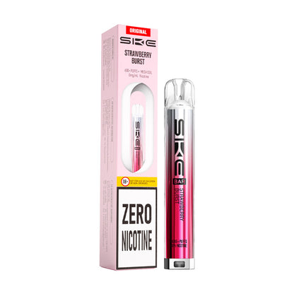 Strawberry Burst SKE Bar 600 0mg Prefilled Pod Kit and Box