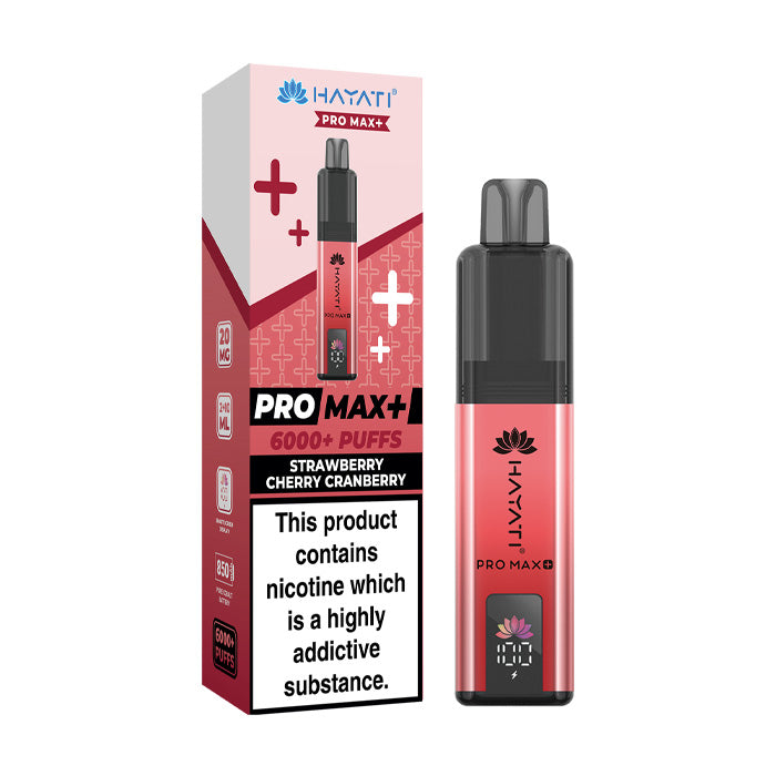 Strawberry Cherry Cranberry Hayati Pro Max Plus Kit and Box