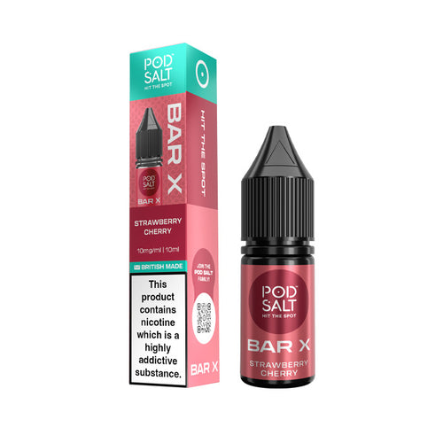 Strawberry Cherry Pod Salt Bar X 10ml Nic Salt E-Liquid and Box