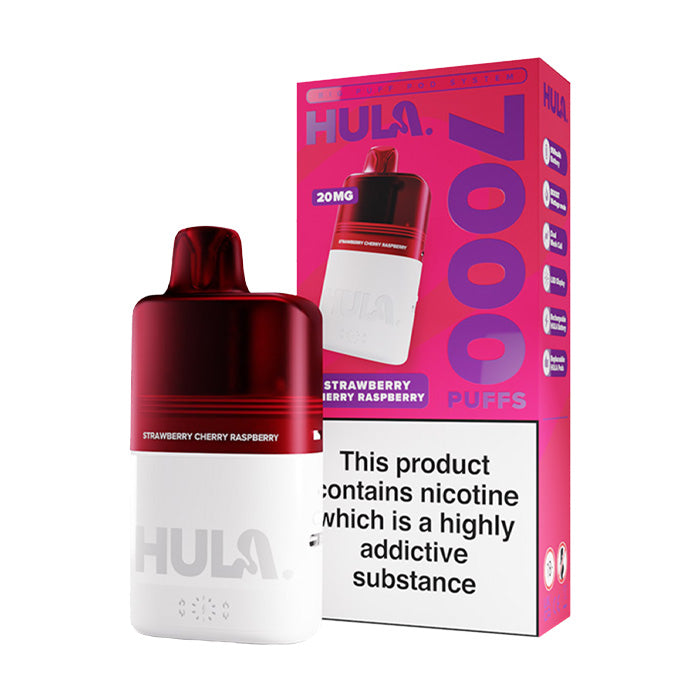 Strawberry Cherry Raspberry Hula 7000 Prefilled Pod Kit and Box