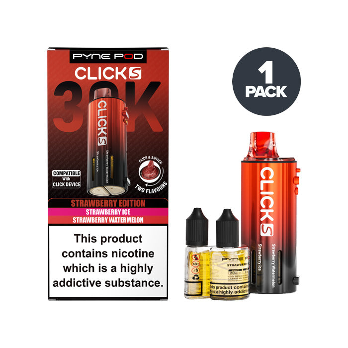Strawberry Edition Pyne Pod Click S 30K Refill Pack with Box