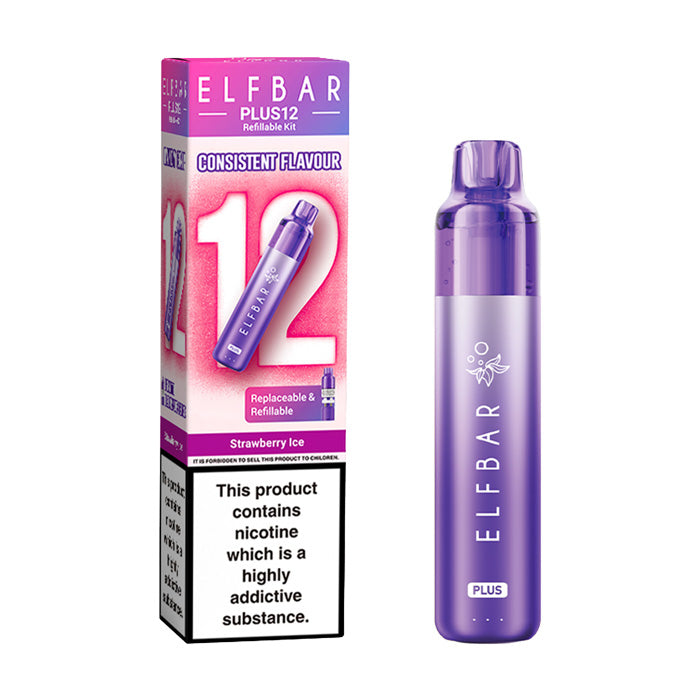 Strawberry Ice Elf Bar Plus 12 Prefilled Pod Kit with Box