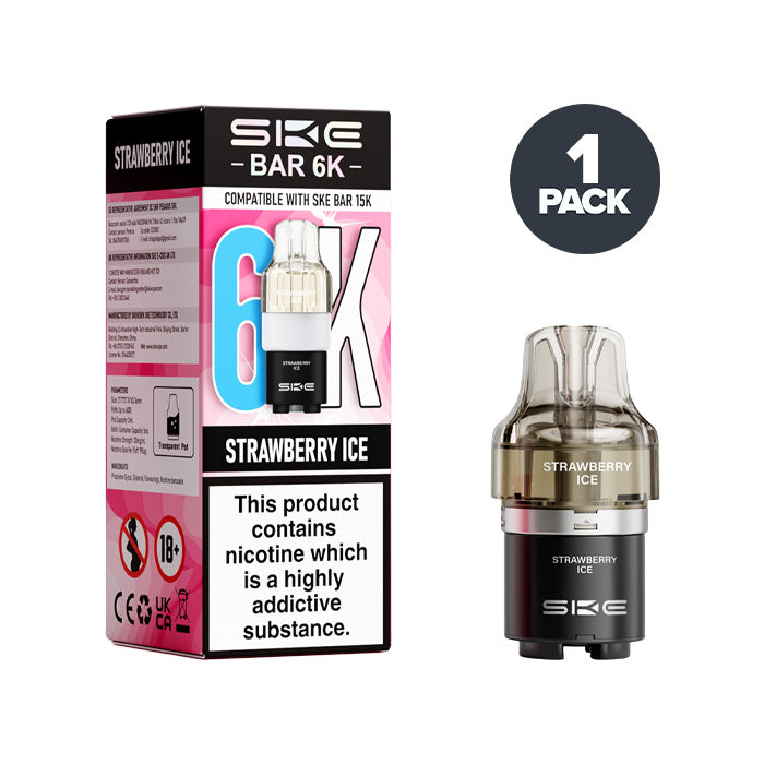 Strawberry Ice SKE Bar 6K Refill Pack and box