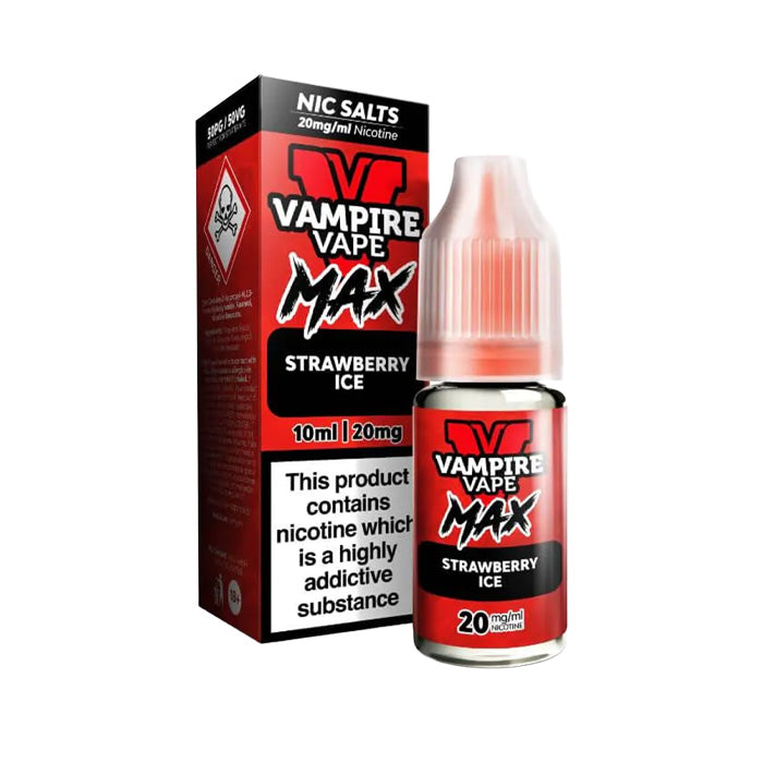 Strawberry Ice Vampire Vape Max 10ml Nic Salt and Box