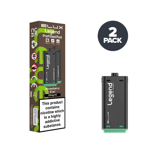 Strawberry Kiwi Elux Legend 1500 2 in 1 Prefilled Pod and Box