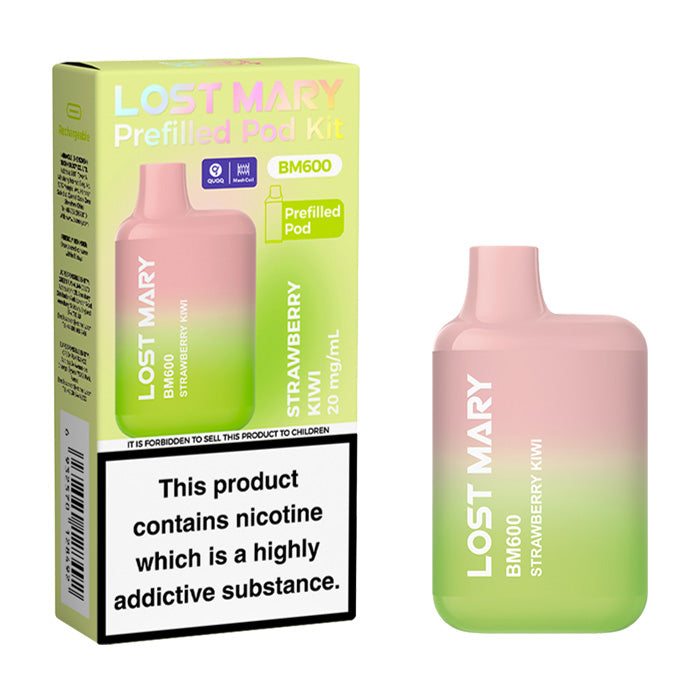 Strawberry Kiwi Lost Mary BM600 Prefilled Pod Kit and Box