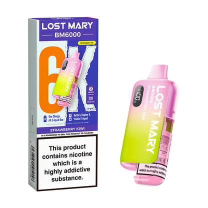 Strawberry Kiwi Lost Mary BM6000 Prefilled Pod Kit and Box