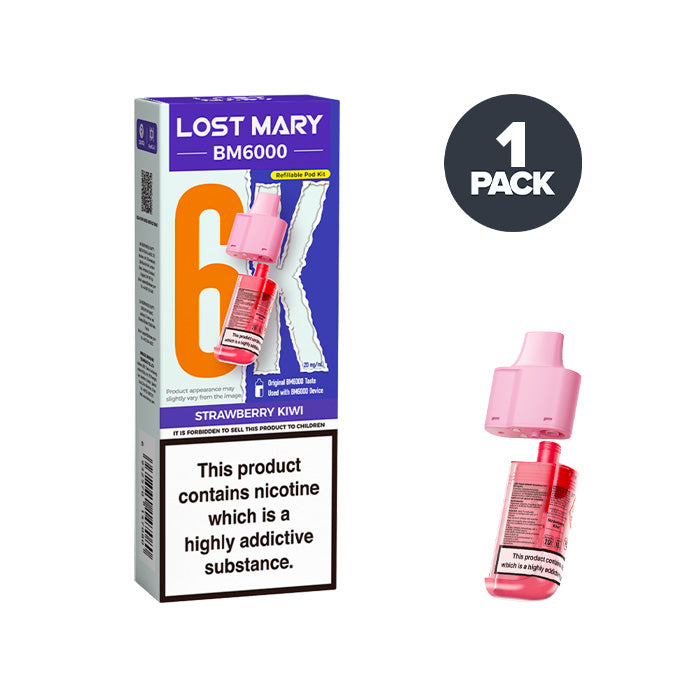 Strawberry Kiwi Lost Mary BM6000 Prefilled Pod and Box