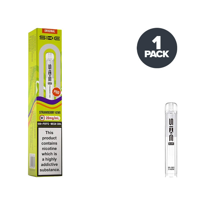 Strawberry Kiwi SKE Bar 600 Prefilled Pod and Box