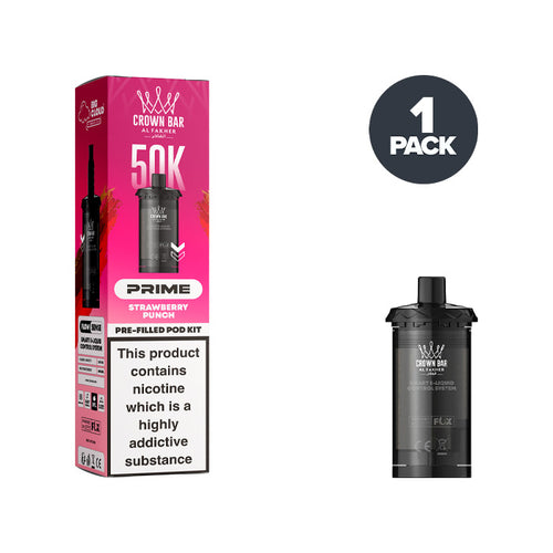 Strawberry Punch Al Fakher Hypermax Prime 50K Refill Pack and Box