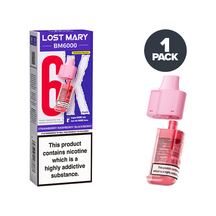 Strawberry Raspberry Blackberry Lost Mary BM6000 Refill Pack 20mg
