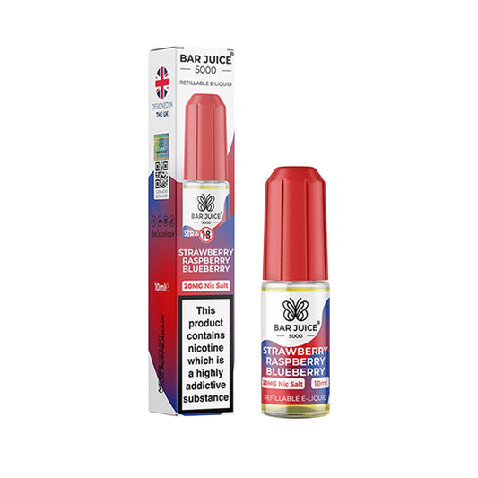 Strawberry Raspberry Blueberry Nicotine Salt by Bar Juice 5000 and Box