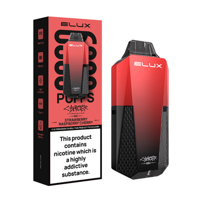 Strawberry Raspberry Cherry Elux Cyberover 6K Prefilled Pod Kit and Box