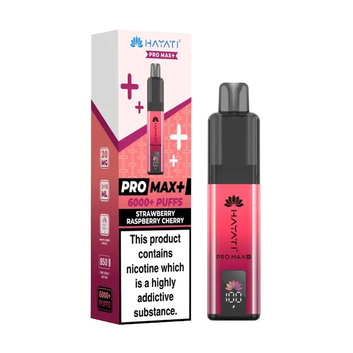 Strawberry Raspberry Cherry Hayati Pro Max Plus Kit and Box