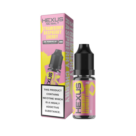 Strawberry Raspberry Cherry Hexus 10ml Nic Salt E-Liquid and Box