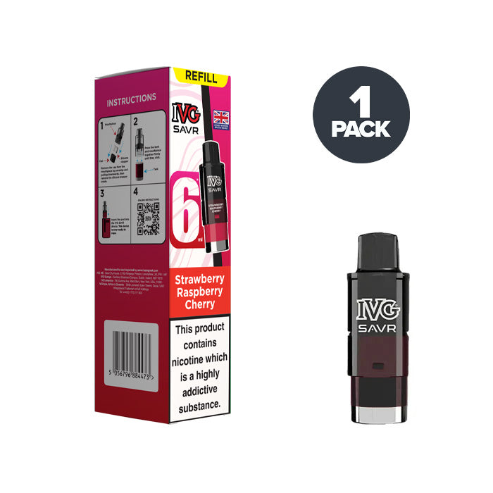 strawberry raspberry cherry ivg savr pod and box