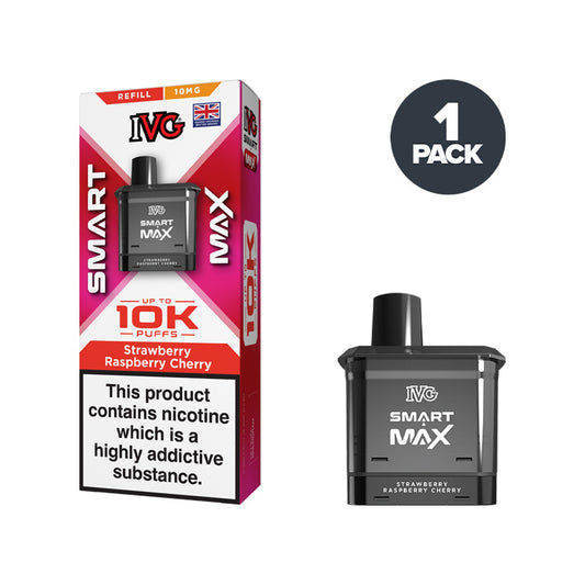 Strawberry Raspberry Cherry IVG Smart Max 10mg Refill Pack and Box