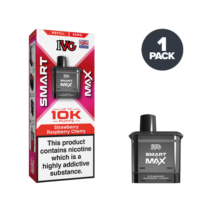 Strawberry Raspberry Cherry 20mg IVG Smart Max Refill Pack and Box