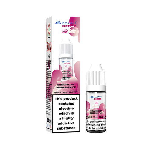 Strawberry Raspberry Ice Hayati Pro Max 10ml Nic Salt E-Liquid and Box