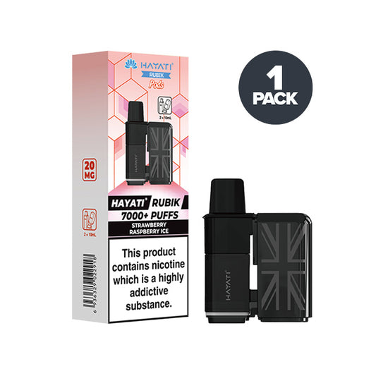 Strawberry Raspberry Ice Hayati Rubik 7000 Prefilled Pods and Box