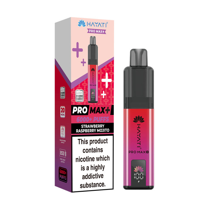 Strawberry Raspberry Mojito Hayati Pro Max Plus Kit and Box