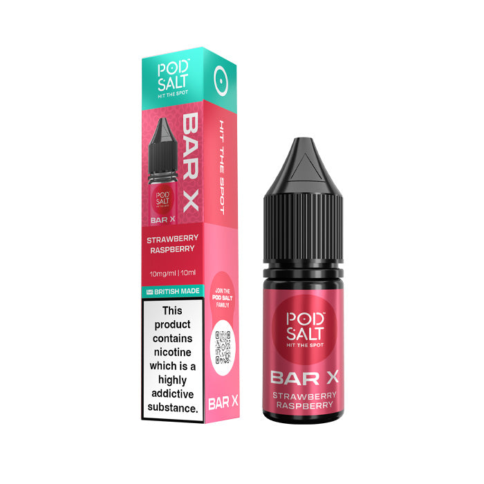 Strawberry Raspberry Pod Salt Bar X 10ml Nic Salt E-Liquid and Box