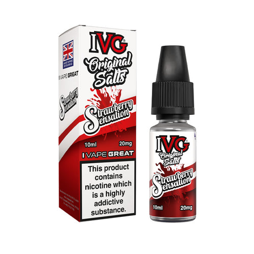 Strawberry Sensation Ivg Originals 10ml Nic Salt E-Liquid and Box