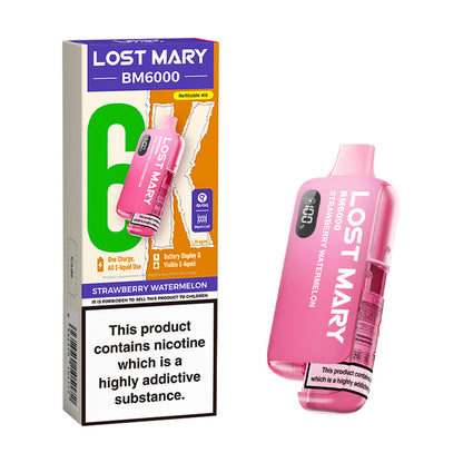 Strawberry Watermelon Lost Mary BM6000 Prefilled Pod Kit and Box