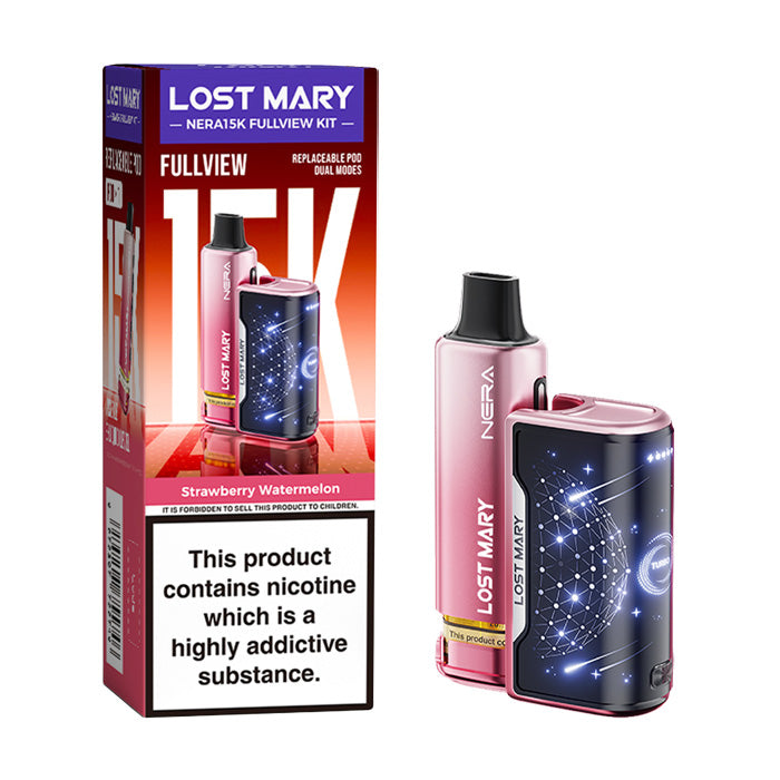 Strawberry Watermelon Lost Mary Nera 15K Fullview Prefilled Pod Kit with box