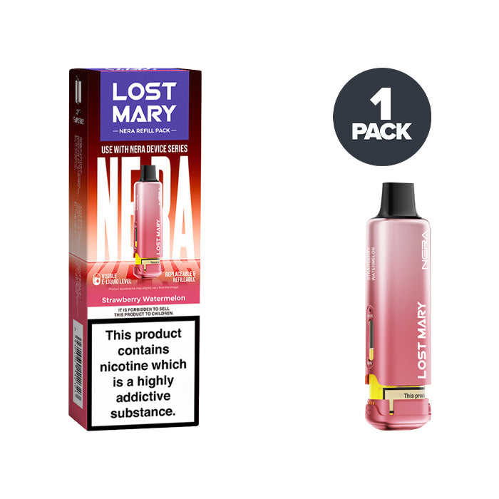 Strawberry Watermelon Lost Mary Nera 15000 puff refill pack and box
