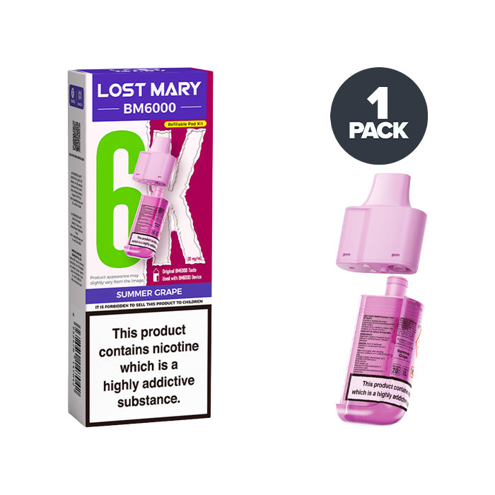 Summer Grape Lost Mary BM6000 Refill Pack 20mg