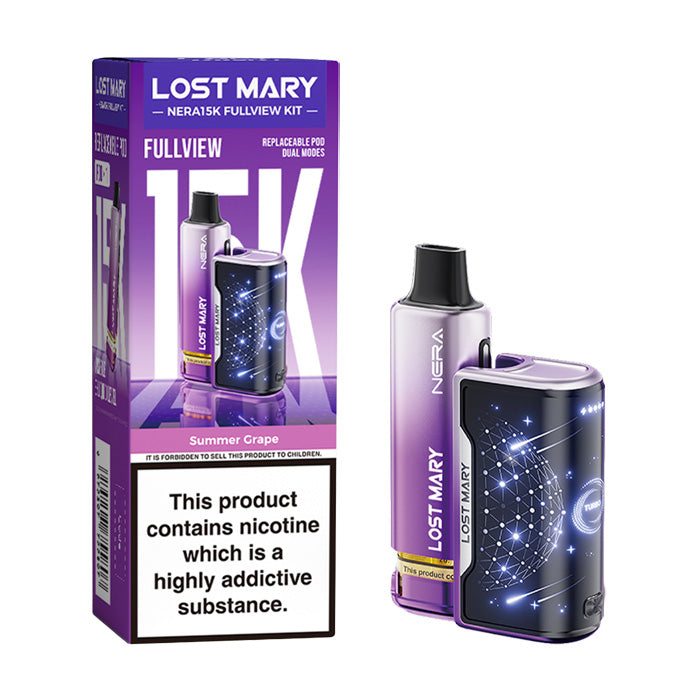 Summer Grape Lost Mary Nera 15K Fullview Prefilled Pod Kit with box