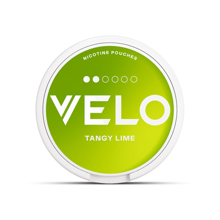 Tub of Tangy Lime Velo Slim Nicotine Pouches
