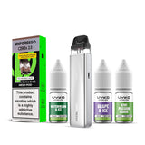 Titanium Silver Vaporesso Xros 5 Mini Kit with a Pack of Pods and Three 10ml Bottles of Nic Salt E-Liquid