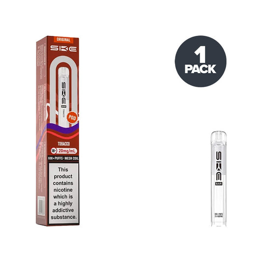 Tobacco SKE Bar 600 Prefilled Pod and Box