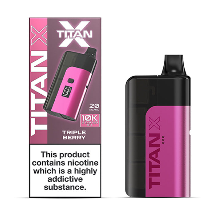 Triple Berry Titan X Prefilled Pod Kit and Box