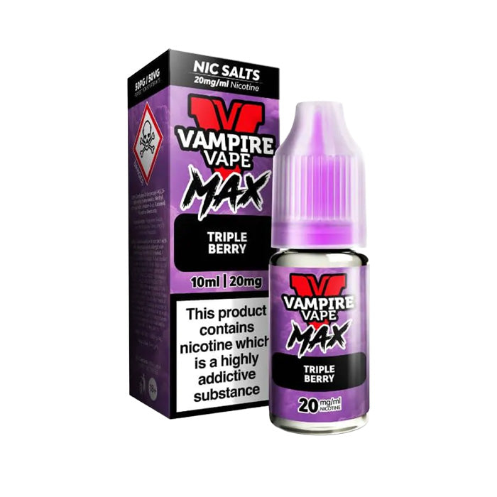 Triple Berry Vampire Vape Max 10ml Nic Salt and Box