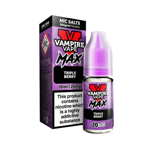 Triple Berry Vampire Vape Max 10ml Nic Salt and Box