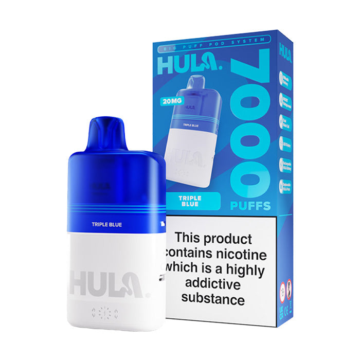 Triple Blue Hula 7000 Prefilled Pod Kit and Box