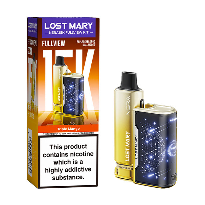Triple Mango Lost Mary Nera 15K Fullview Prefilled Pod Kit with box