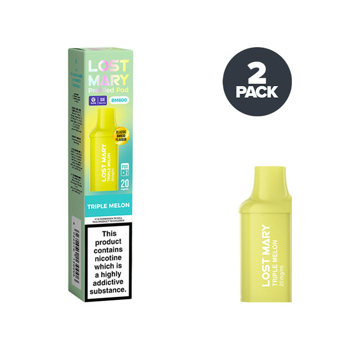 Triple Melon Lost Mary BM600 Prefilled Pod and Box