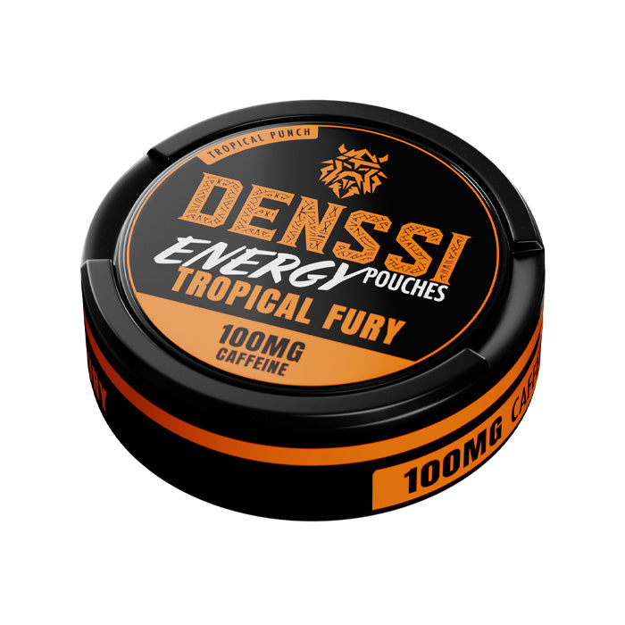 Tub of 15 Denssi Tropical Fury 100mg Caffeine Pouches