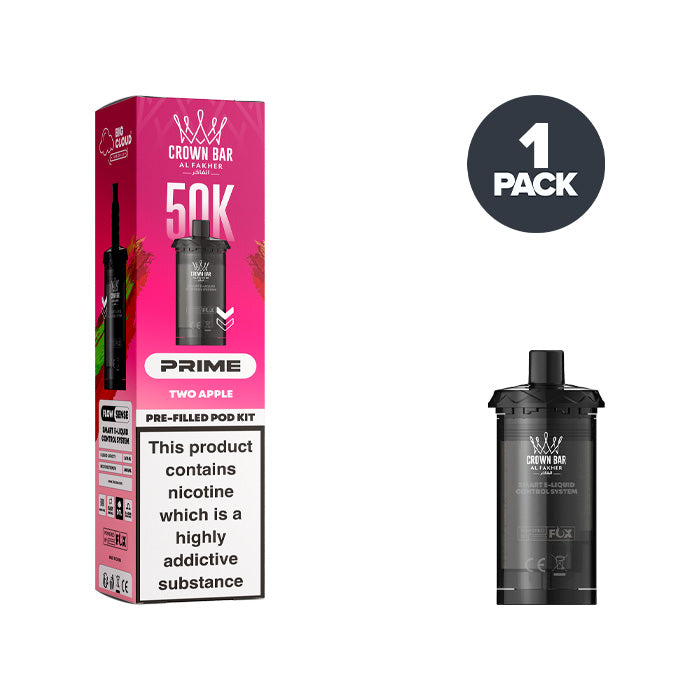 Two Apple Al Fakher Hypermax Prime 50K Refill Pack and Box