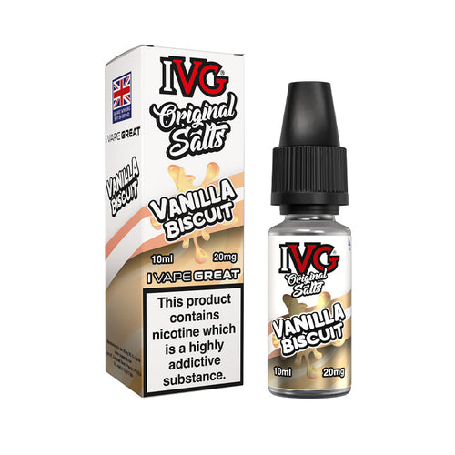 Vanilla Biscuit Ivg Originals 10ml Nic Salt E-Liquid and Box
